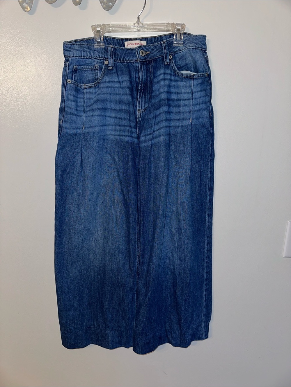 NWOT Lucky Brand Blue Denim Wide Leg Palazzo  Pants